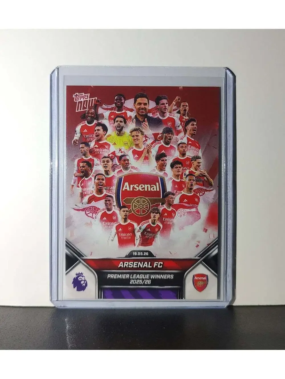 Arsenal FC 2025-26 Topps Now Premier League Winners Team Soccer #199 Card